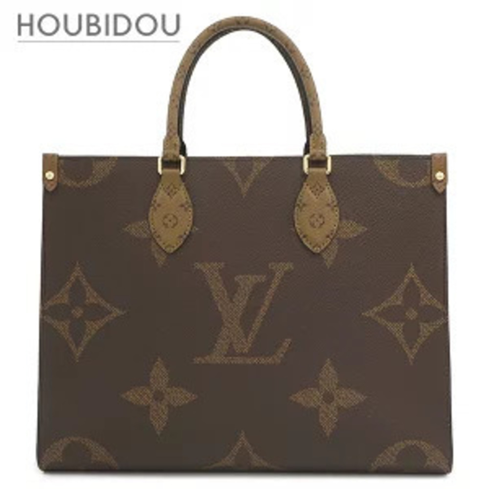 Louis Vuitton On The Go Tote Bag Monogram Canvas Reverse Brown Handbag New
